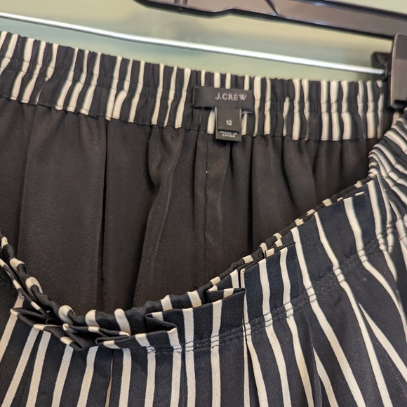 J. Crew Striped Paper Bag Waist Pleated Midi Skirt Size 12 - Picture 4 of 6